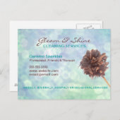 青いクリーニングのサービス業カード郵便はがき ポストカード (正面/裏面)