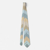 青いクリーム色のシェブロンは縞で飾ります ネクタイ (裏面)