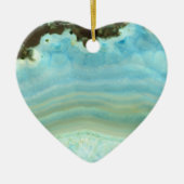 青いクリーム色の瑪瑙のGeodeの宝石用原石の水晶パターン セラミックオーナメント (正面)