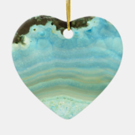 青いクリーム色の瑪瑙のGeodeの宝石用原石の水晶パターン セラミックオーナメント