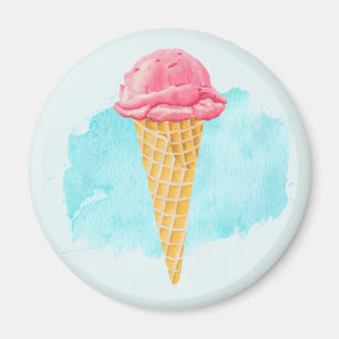 青いクリーム・コーン絵を描(ばちゃばちゃ)跳ねる マグネット