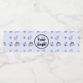 青いクルーズ船のビジネスパターン ペットボトルラベル (シングルラベル)