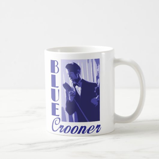 青いクルーナーのマグ コーヒーマグカップ (右)