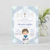 青いクレストの水兵少年 初領聖体 招待状 (スタンド正面)