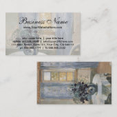 青いクレマチスのあるアーティストのスタジオ、アンナ・アンチェル 名刺 (正面/裏面)