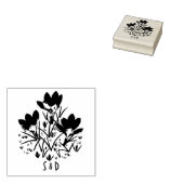 青いクロシズウッドスタンプ ラバースタンプ (押印)