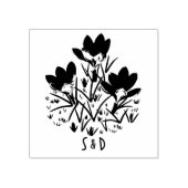 青いクロシズウッドスタンプ ラバースタンプ (インプリント)