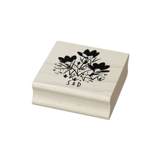 青いクロシズウッドスタンプ ラバースタンプ (スタンプ)