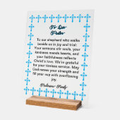 青いクロスフレームの牧師の鑑賞アクリルサイン アクリルサイン (傾斜)