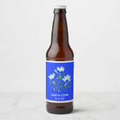 青いクロッカスの結婚式ビールラベル ビールラベル (正面)