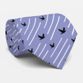 青いクロドリのタイ ネクタイ (ロール)