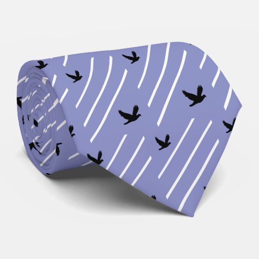 青いクロドリのタイ ネクタイ (ロール)