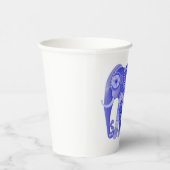 青いクールな象の紙コップ ドリンクにどうぞ 紙コップ (右)