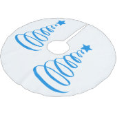 **青いクールスパイラルクリスマスツリー** ブラッシュドポリエステルツリースカート (アングル)