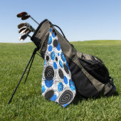 青いクールピックボール柄の汗タオル ゴルフタオル (グリーン)