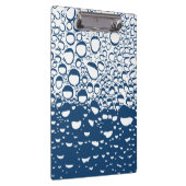 青いクールホワイトウォーターアートワークパターン クリップボード (右)