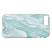 青いクール大理石のパターンと名前 Case-Mate iPhoneケース (裏面(横))