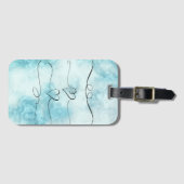 青いクール大理石 ラゲッジタグ (正面横)