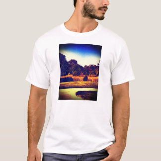 青いクール男のシャツ Tシャツ