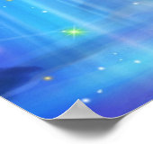 青いクール魔法の光のポスター ポスター (角)