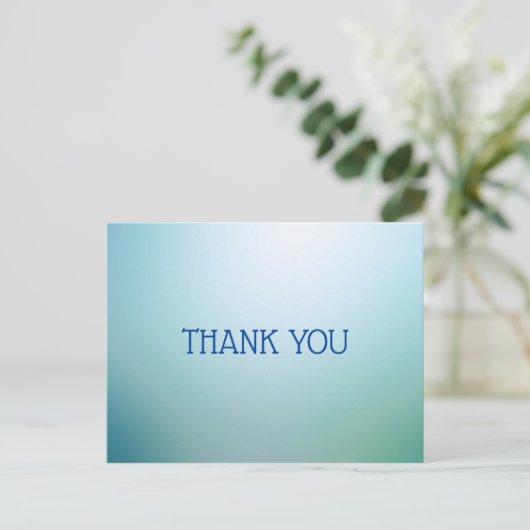 青いグラデーションありがとう ポストカード (スタンド正面)