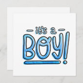 青いグラデーションのお祝い シーズンカード (正面/裏面)