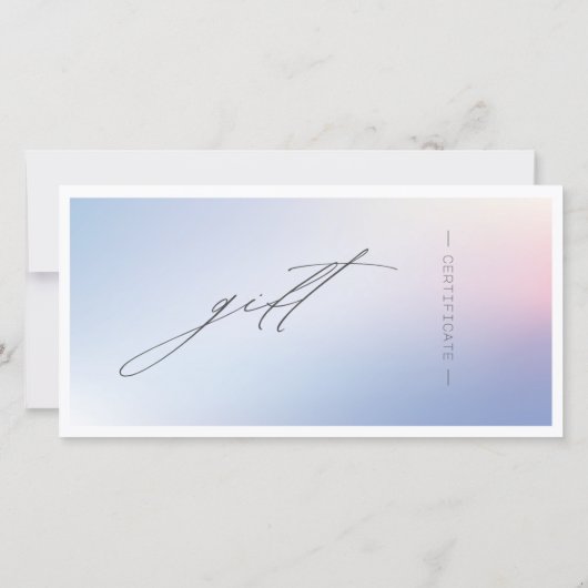 青いグラデーションのギフト券カード (裏面)