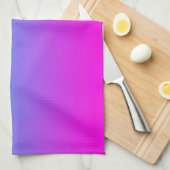 青いグラデーションのショッキングピンクのスカイブルーへの勾配のピンク キッチンタオル (四つ折り)