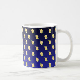 青いグラデーションのジューシーなレモンマグ コーヒーマグカップ