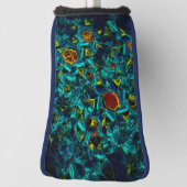 青いグラデーションのバーチャルフラワー、粉砕 ゴルフヘッドカバー (回転90)