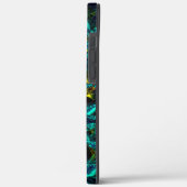 青いグラデーションのバーチャルフラワー、粉砕 Case-Mate iPhoneケース (裏面 / 左)