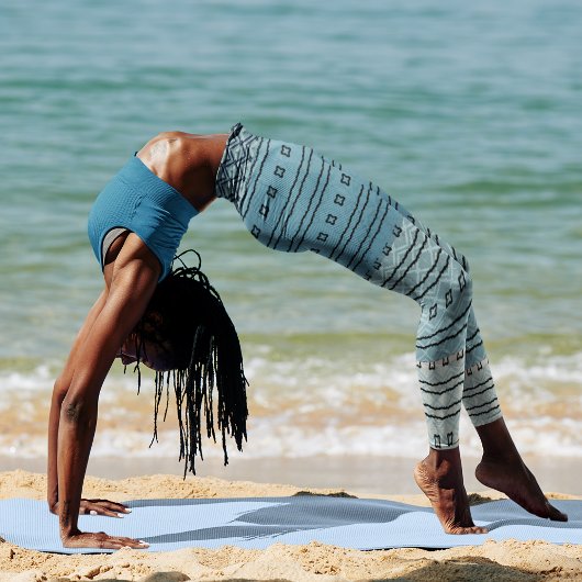 青いグラデーションのパターンレギンス レギンス