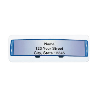 青いグラデーションの青い背面鏡 ラベル