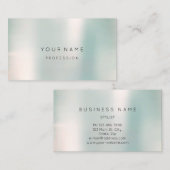 青いグラデーションパール抽象芸術ミニマルスモーキーメタリック 名刺 (正面/裏面)