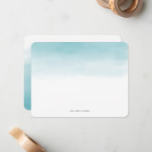 青いグラデーションフラットノートカード ノートカード (正面/裏面インサイチュ)