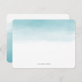 青いグラデーションフラットノートカード ノートカード (正面/裏面)