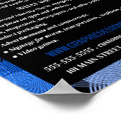 青いグラフィックの円、グラフィックデザイ広告ナー ポスター (角)