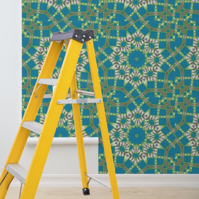 青いグラフィック円のパターンを剥がして貼る 壁紙 (クリエイターアップロード済み)