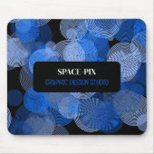 青いグラフィック円、グラフィックデザイナー マウスパッド (正面)