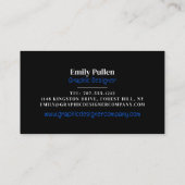 青いグラフィック円、グラフィックデザイナー 名刺 (裏面)