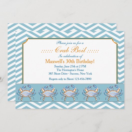 青いグラブパレードの招待状 招待状 (正面/裏面)