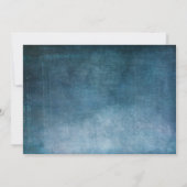 青いグランジに手書きで「私たちと一緒にお祝いしよう」 招待状 (裏面)