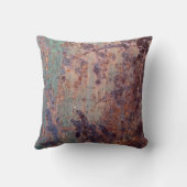 青いグランジ錆びた金属パターン クッション (裏面)