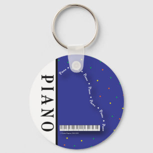 青いグランドピアノKeychain キーホルダー