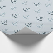 青いグリッターいかり ラッピングペーパー (角)