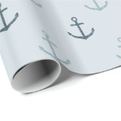 青いグリッターいかり ラッピングペーパー (ロールコーナー)