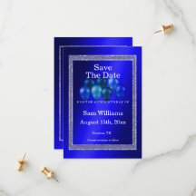 青いグリッターと誕生日風船