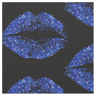 青いグリッターの唇#3 ファブリック