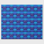 青いグリッターの独身最後の夜の会 ラッピングペーパー (フラット)