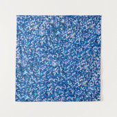 青いグリッターの背景背景にshが塗りつぶされました タペストリー (正面(横))